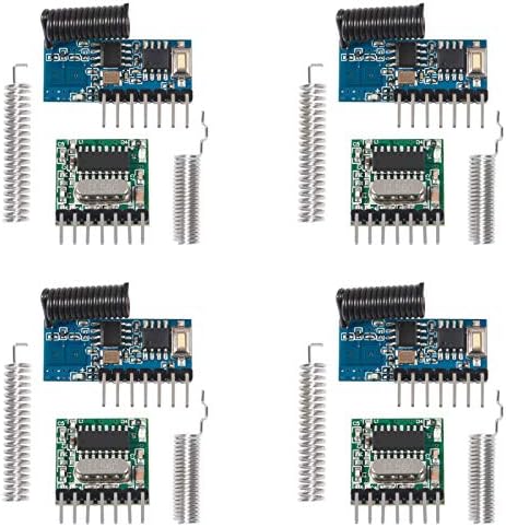 Dorhea 4Set 433Mhz RF Receiver and Transmitter Module Wireless 4 Channel Output Link Kit Remote Control for…