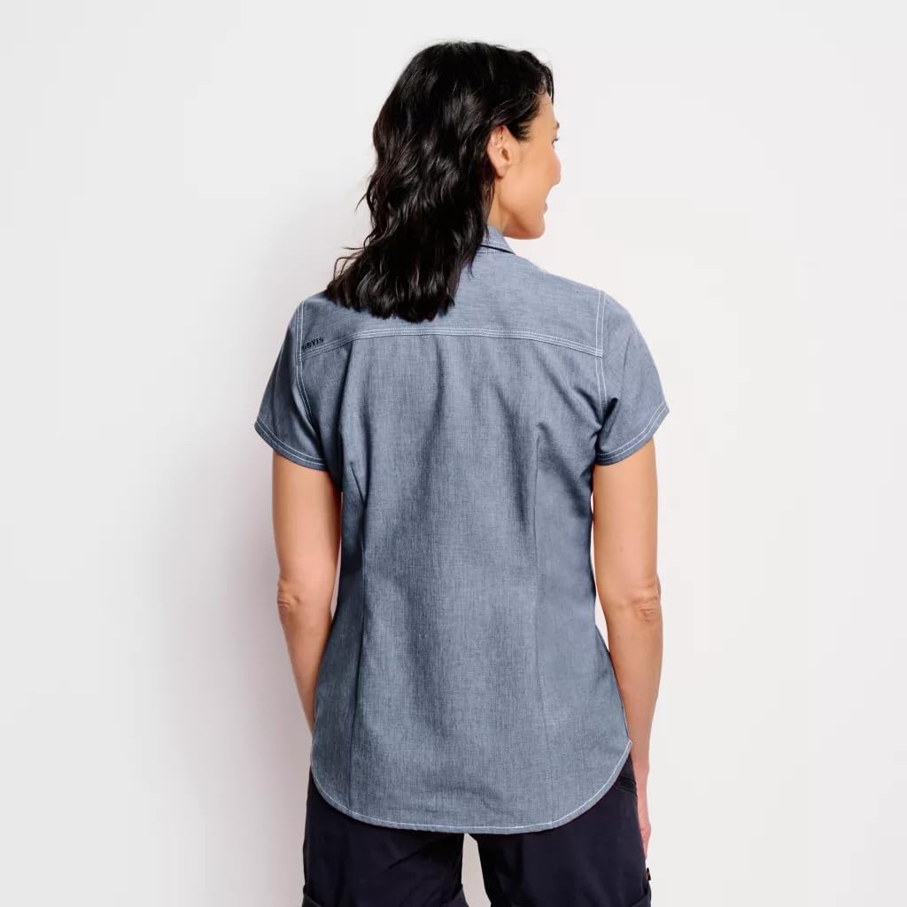 Orvis Tech Chambray Workshirt Short-Sleeved Women's Casual Button Down Shirt - Breathable, Lightweight, Versatile Design