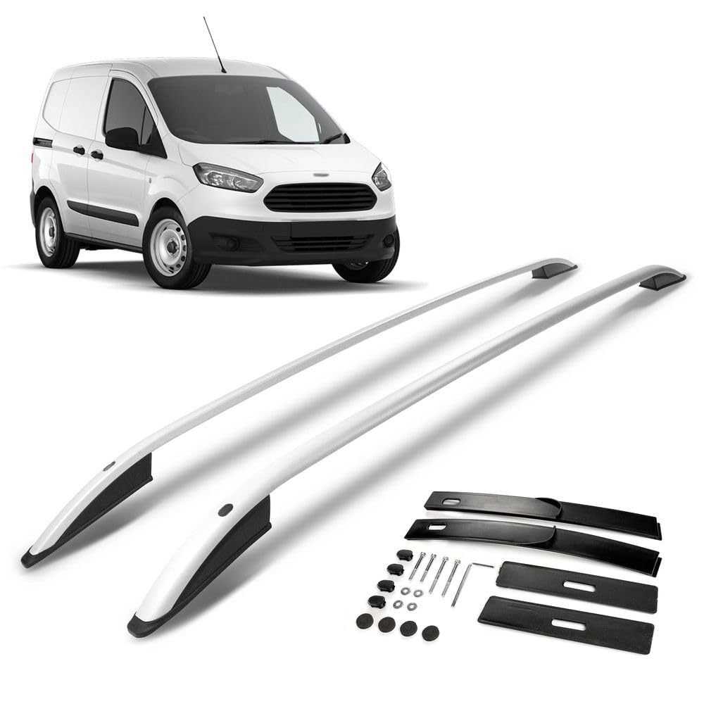 CHROMEMASTER | Barras Portaequipajes, Rieles de Techo Compatible con Ford Transit Courier 2014-2023; Se Utilizan para el Montaje de Portaequipajes de Techo, Cajas de Techo o Portabicicletas; Aluminio