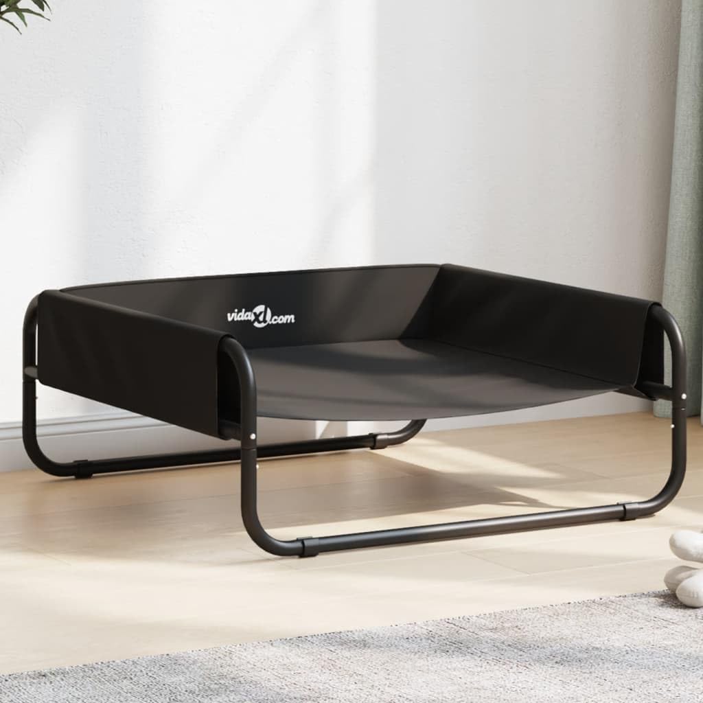 Cama para perros elevada antracita, 70 x 70 x 28,5 cm, tejido Oxford y acero con recubrimiento en polvo, soporta hasta 80 kg, diseño moderno, adecuado para salón, terraza y jardín