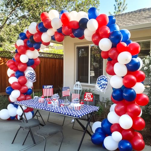 Image of RUBFAC 135pcs Red Balloons Different Sizes 18 12 10 5 Inch for Garland Arch, Latex Christmas Balloon for Birthday Party Wedding Decorations