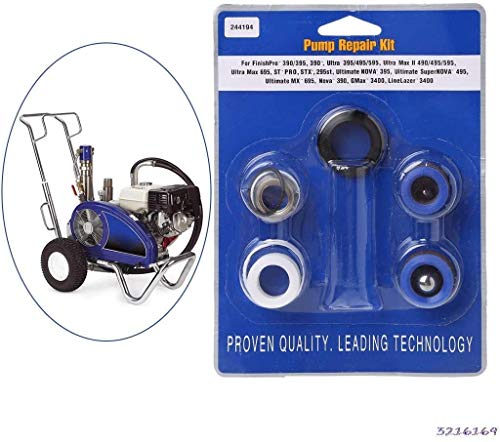 Gdhxw 244194 Pump Repair Packing Kit For Graco Airless Paint Sprayer 295 390 395 490 495 595 3400 Aftermarket #TOP3