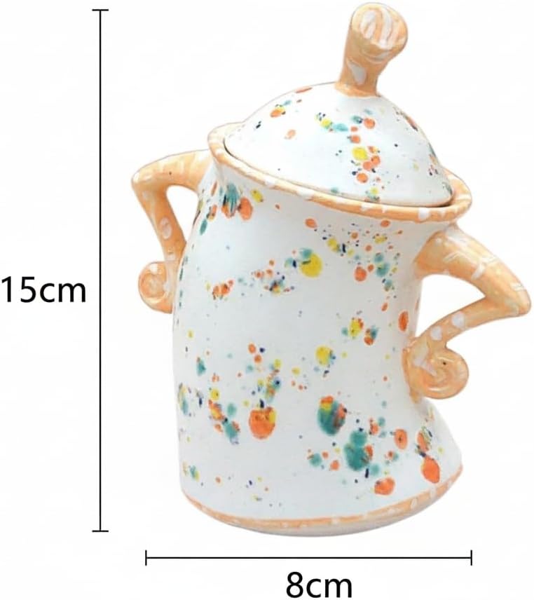 Leadigol Canister With Attitude,Ceramic Jar with lid,Ceramic Storage Containers for Kitchen,Ceramic Cookie Jar,Ceramic canister for Coffee, Tea, Sugar, and Spices