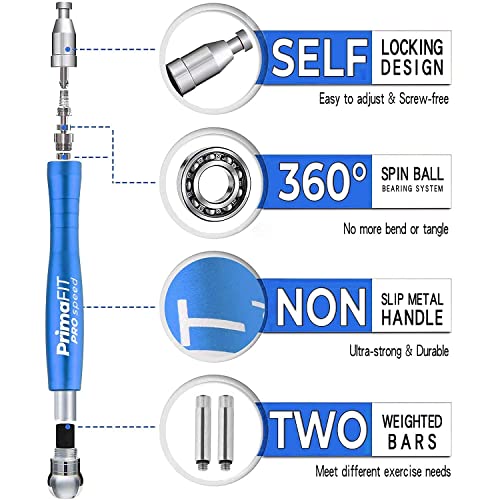 PrimaFIT Pro Speed Skipping Rope Adult Fitness for Men Women Weighted Jump Rope 3m Adjustable Self-Locking Aluminium Boxing Gym MMA Crossfit Workout Spare Cable Weights Protectors Carry Bag - Image 6