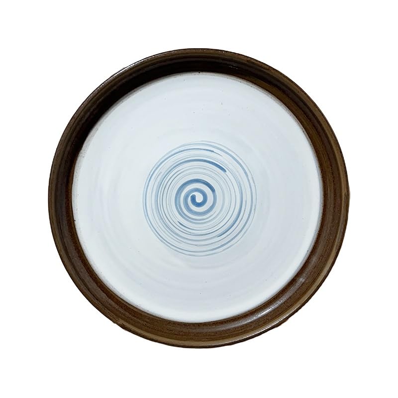 Platos para cocina de estilo japonés creativo de cerámica poco profunda, plato hondo para el hogar, comida occidental, cuenco redondo de fideos de gran capacidad, plato de sopa para comer (5