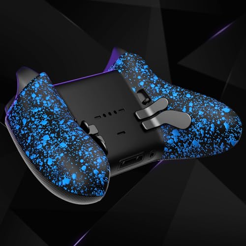 Image of eXtremeRate Replacement Bottom Shell Case for Xbox Elite Series 2 Controller, Textured Blue Non-Slip Back Housing Shell, 3D Splashing Cover for Xbox Elite Series 2 Core Wireless Controller Model 1797