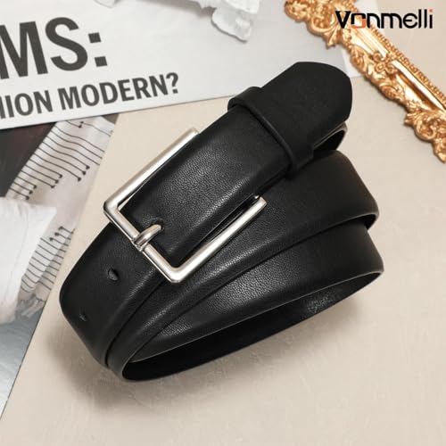 VONMELLI Belt for Women, Women's Leather Belt for Jean Dress, Fashion Ladies Belts with Rectangle Buckle2