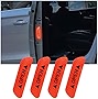 4PCS Reflective Open Prompt Stickers for Car Door,Universal Car Open Reflective Warning Stickers,Night Visibility Anti-Collision Protective,Auto Decoration Accessories for Truck, SUV, Van (Red)