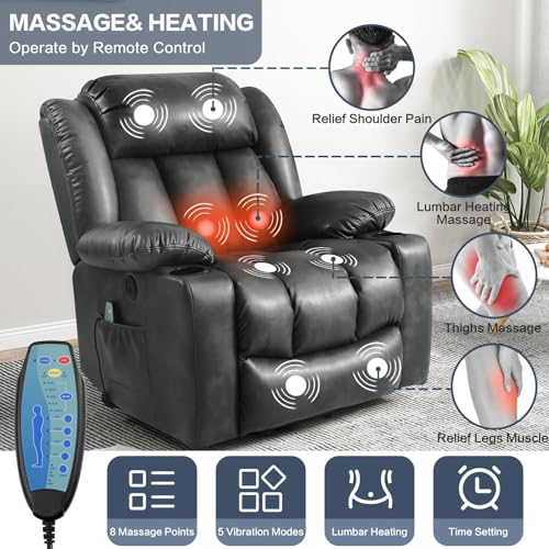 Sillón eléctrico reclinable con calefacción y masaje miniatura 5