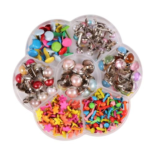 Tofficu DIY Craft Brads Set 6-12mm Mini Mushroom Nails Handmade School Office Craft Making