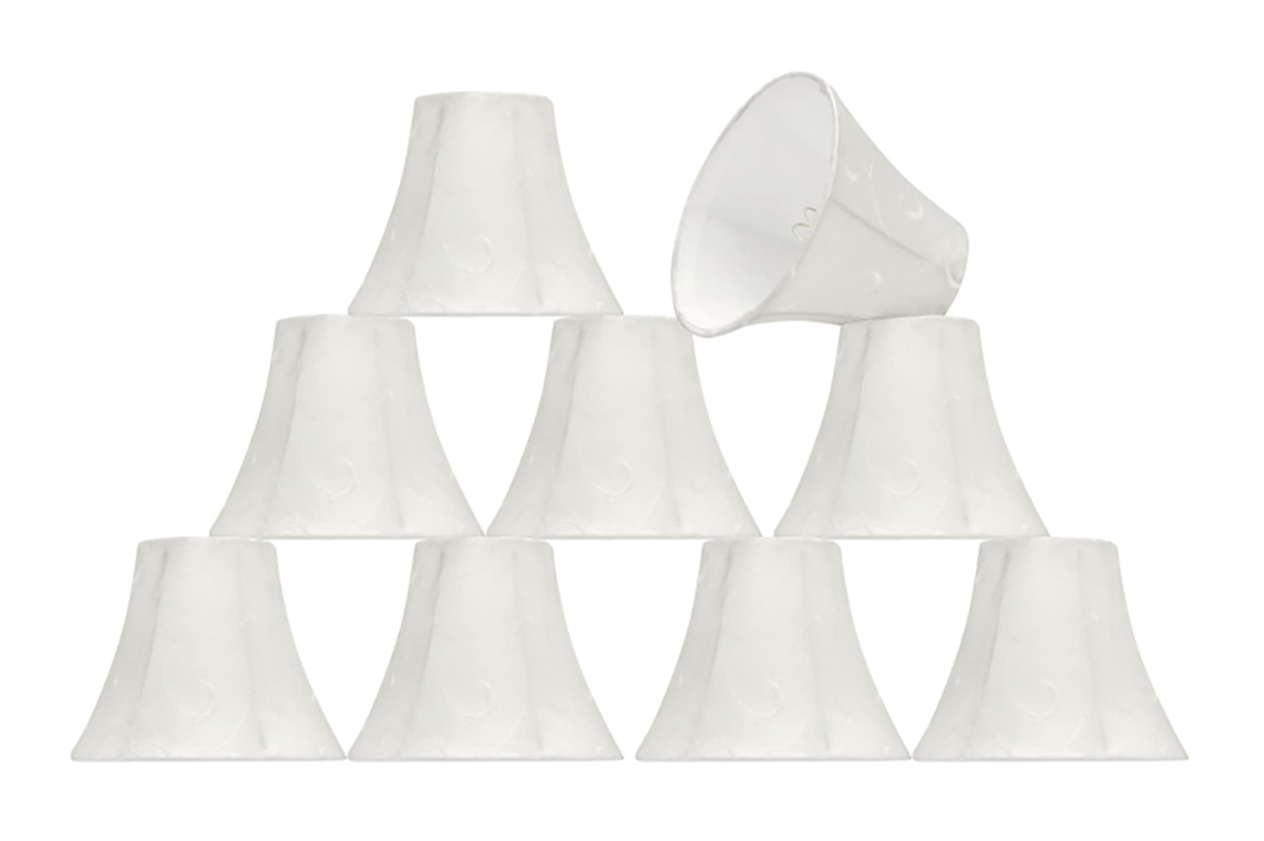 Aspen Creative 30057-9A, Bell Clip-On Chandelier Lamp Shade, Beige, 3" Top x 6" Bottom x 5" Slant Height, Set of 9