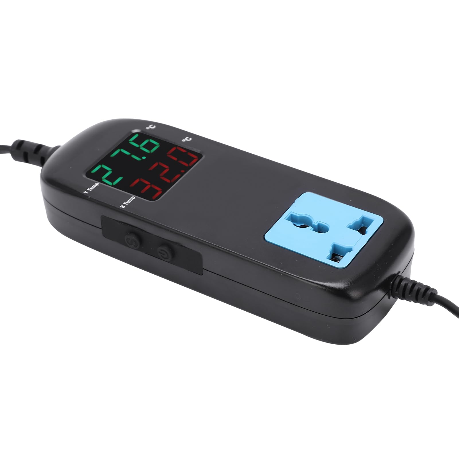 Digital Thermostat, Intelligenter Temperaturcontroller mit Permanenter Speicherfunktion für Wasserqualitätstests Aquakultur Industrie -Temperaturregelung (EU -Stecker)
