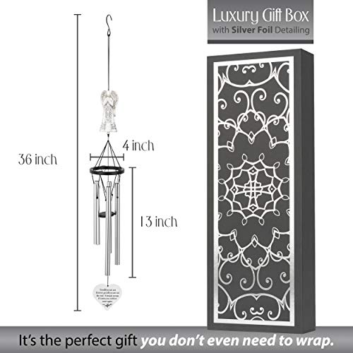 Memorial Wind Chimes With Celtic Angel & Heart - Goodbyes Are Not Forever - Sympathy Gift For Loss Of A Loved One #TOP2
