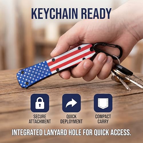 Image of EDC Utility Knife - Folding Utility Knife 2-in-1, 20 Blades, 2.3oz, Full Metal, Red & Blue for Precision Cutting, Box Opening, Everyday Carry
