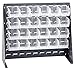 Quantum Storage Systems QBR-2721-210-24CL Ultra Bin Complete Bench Rack Package with 24 Ultra Bins, 27" x 8" x 21", Clear