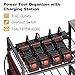 Large Power Tool Organizer Cart with Charging Station, 8 Slots for Cordless Drill Holder with Drawers, Rolling Storage Cart with 8 Power Outlet Heavy Duty Garage Organizer with Wheels for Men
