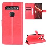Jiajihua Custodia Compatibile con TCL 10 5G UW [Pelle PU+Guscio] [Flip Stand] [Slot per scheda] [Chiusura magnetica] Red