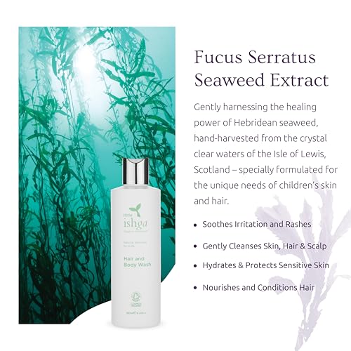 Image of Ishga Hair & Body Wash for Kids | Natural & Organic Shampoo for Children | Scottish Seaweed | Vegan, Cruelty-Free | Aloe Vera, Lavender | 8.45 fl oz (250ml)