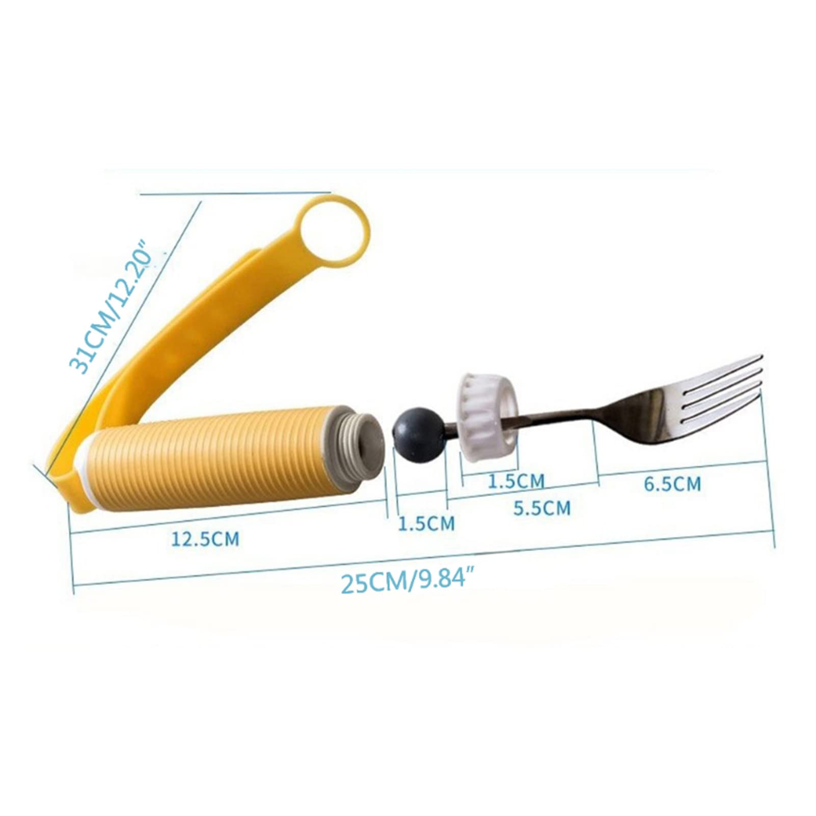 RSGK Juego De Tenedor De Cuchara De Acero Inoxidable, Utensilio para Ancianos con Artritis, Ayuda para Comer para Pacientes Discapacitados, Utensilios De Comedor Adaptables Giratorios De 360 Grados