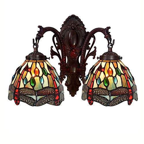 Applique murale vintage double tête en verre ciselé E27 40W