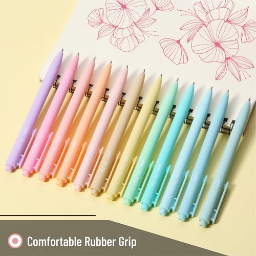 Image of Mr. Pen- Retractable Gel Pens, 12 Pack, Assorted Color Ink | Fine Point 0.5mm, Fast Dry, Smooth Writing, Cute Pens for Drawing, Writing Planner and School Supplies