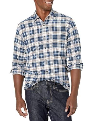 Amazon Essentials Mens Regular Fit Long-Sleeve Flannel Shirt Soft Brushed Cotton Lightweight yet Warm Multicolor Check Plaid X-Large