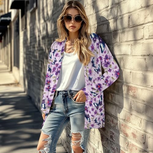Image of Cardigan Sweaters for Women Long Sleeve Cardigan Soft Drape Open Front Fall Dusters V-Neck Jackets Dressy Loose Coat