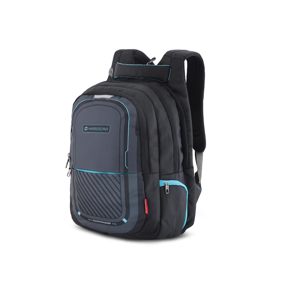 HARISSONS Verge 36L Laptop Backpacks for Men & Women | Compatible with 15.6 Laptops with Sternum Support Strap, Ergo Grip Backstraps, Reflector Trimmings & Rain Cover (Black & Teal) (B08LBLY57X) Amazon Price History, Amazon Price Tracker