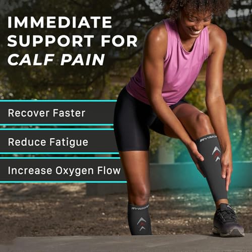 Image of Leosportz Calf Support Shin Brace Support - Shin Splints Compression Sleeves for Men & Women | Leg Compression for sports Gym Running Cycling Jogging Workout Pain Relief Injury