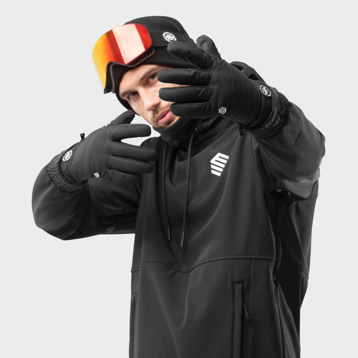 SIROKO Guantes térmicos esquí esquí y Nieve Voss Black Negro