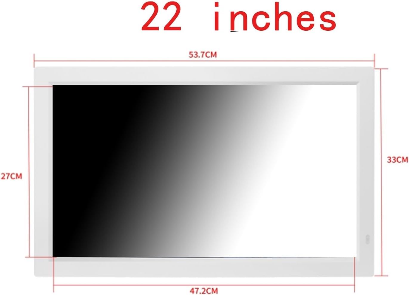 Grand cadre photo numérique de 21", écran IPS Full HD de 1920 x 1080, compatible avec carte SD de 32 Go et disque U, lecture vidéo 1080p, fa (blanc)
