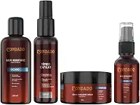 Kit Fortificante Tônico Capilar Creme Óleo Barba Balm Masculino Crescimento Cabelo Bigode (Oceano (refrescante))