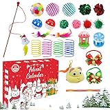 猫のおもちゃカレンダー 2025-13.8x9.88x2.75インチ 24日間のクリスマスカウントダウンカレンダー 猫のお祝いの楽しみ、インタラクティブなおもちゃを使った季節のアドベント 家族、友人、大人、子猫、ペット愛好家への休日の記念品