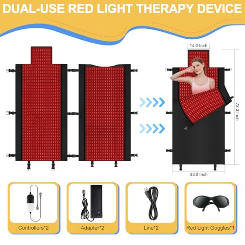 2025 New Dual Wavelength LED Beads 660nm&850nm Red Light Therapy Mat Full Body Used to Relieve Pain 73''x 33''