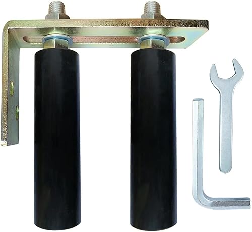 Rodillo guía universal para puerta deslizante de servicio pesado, 6 pulgadas, negro L, soporte de poste trasero ajustable, rodillos de nailon