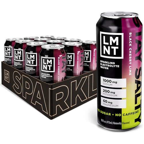 LMNT Sparkling Electrolyte Drink - Black Cherry Lime | 12-Count -  LMNT ELEMENTAL LABS, SprkBlackCherryLime