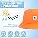 Kids Sun Hat Smile Face Bucket Hat for Girls Boys Summer Sun Protection Cotton Unisex Beach Cap (2-7Year, Orange)