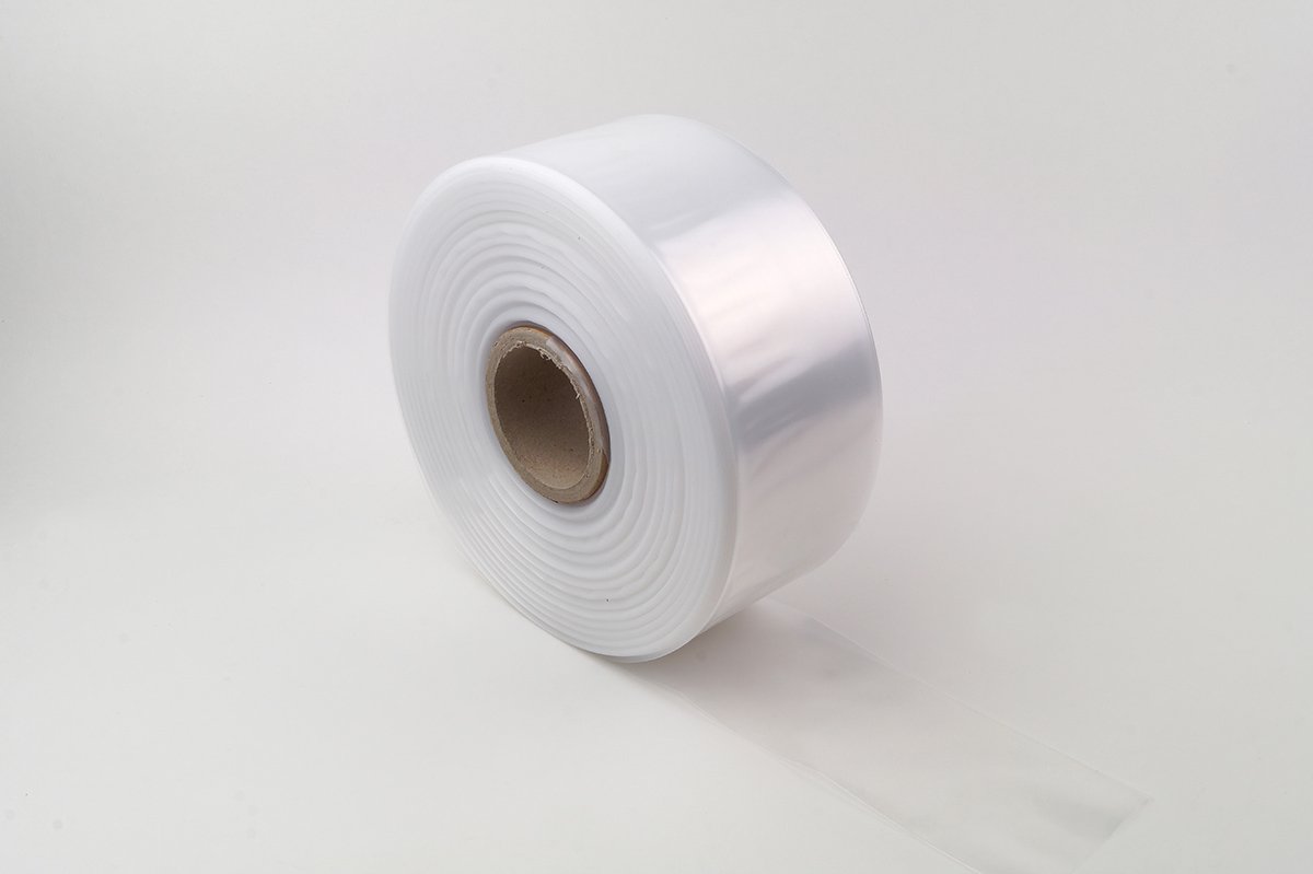 LDPE Schlauchfolie auf Rolle 500m Lauflänge, 50mm breit, 50my stark, transparent und scannerlesbar, lebensmittelechte Beutelfolie