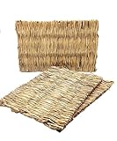 3pcs Rabbit Grass Mat Small 11×7.9' Woven Bed Hay Mat for Small Animal Bunny Hamster Chinchillas...
