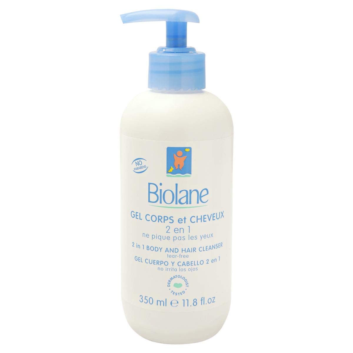 Biolane 2-in-1 Body & Hair Cleanser Gel | 350 ml | Gentle Formula That Doesn’t Sting Eyes | Suitable for Newborns | Unisex