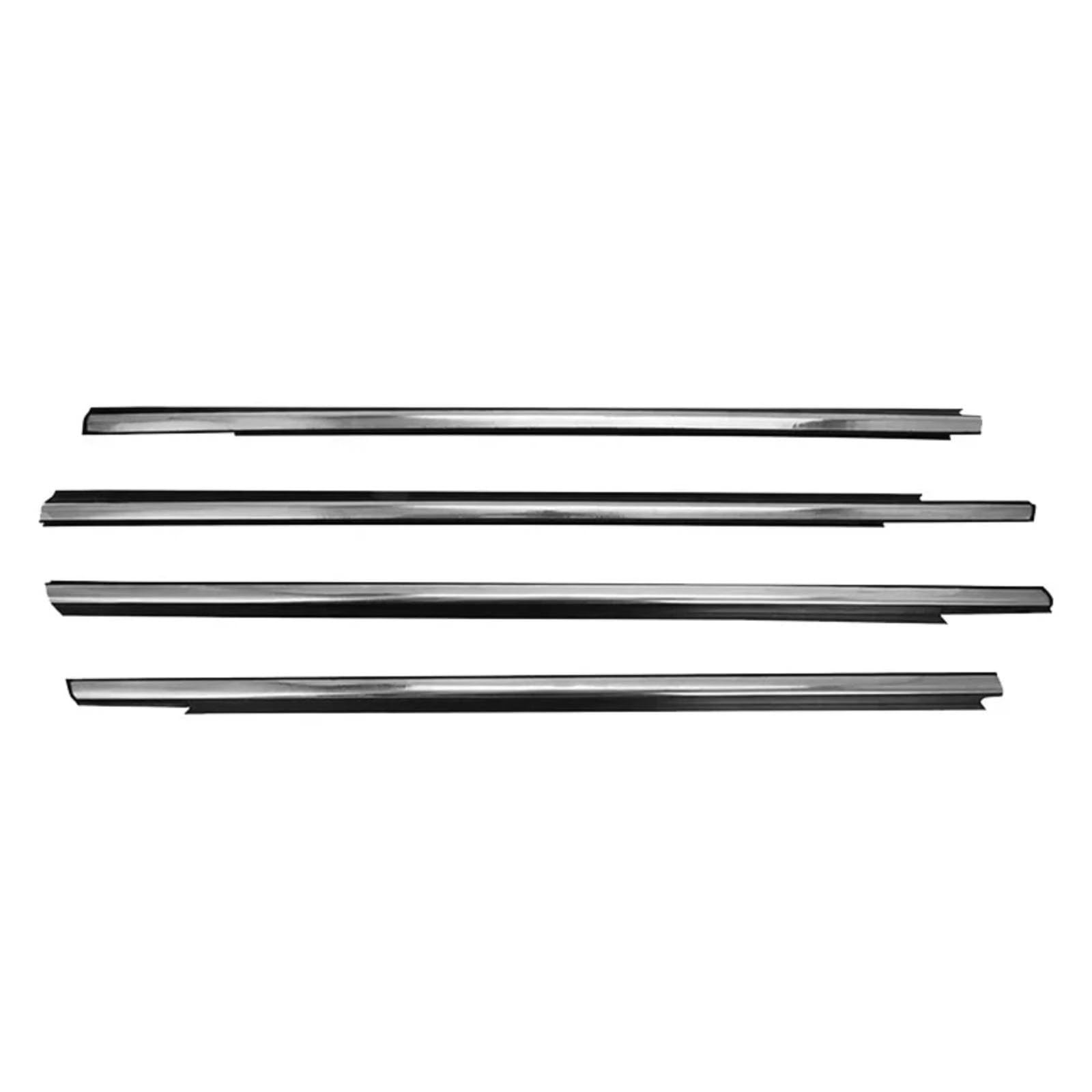 Glilar Chrome Automotive Window Seals Compatible With Peugeot 301 2013-2017 4Pcs Automotive Outer Window Weatherstrip Strip Moulding Sealing Belt(Chrome)