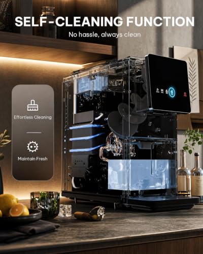 Image of Silonn Countertop Nugget Ice Maker, Self-Dispensing Ice Machine with Auto Drop Ice, Self-Cleaning, 40 lbs /24H Soft Chewable Ice for Home, Kitchen and Parties