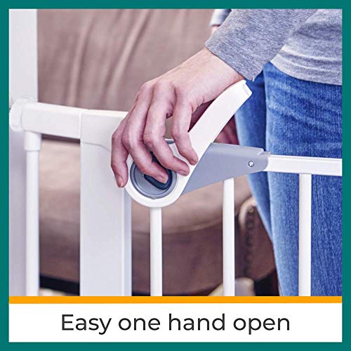 MYPET North States 38.1" Wide Essential Walk Thru Gate: Ideal for securing hallways or doorways. Extra Wide Doorway. Pressure Mount. Fits 29.8"-38.1" Wide (30" Tall, White) - Image 5