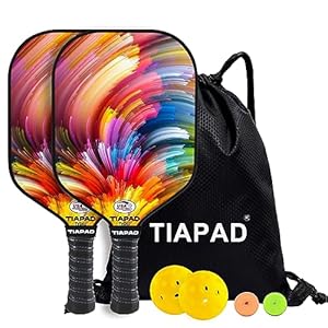 Pickleball Paddles Set of 2/4, USAPA Approved Pickleball Rackets Set, Grip Tapes, Pickle Balls Portable Pickleball Bag Fiberglass Lightweight Pickle Ball Paddle
