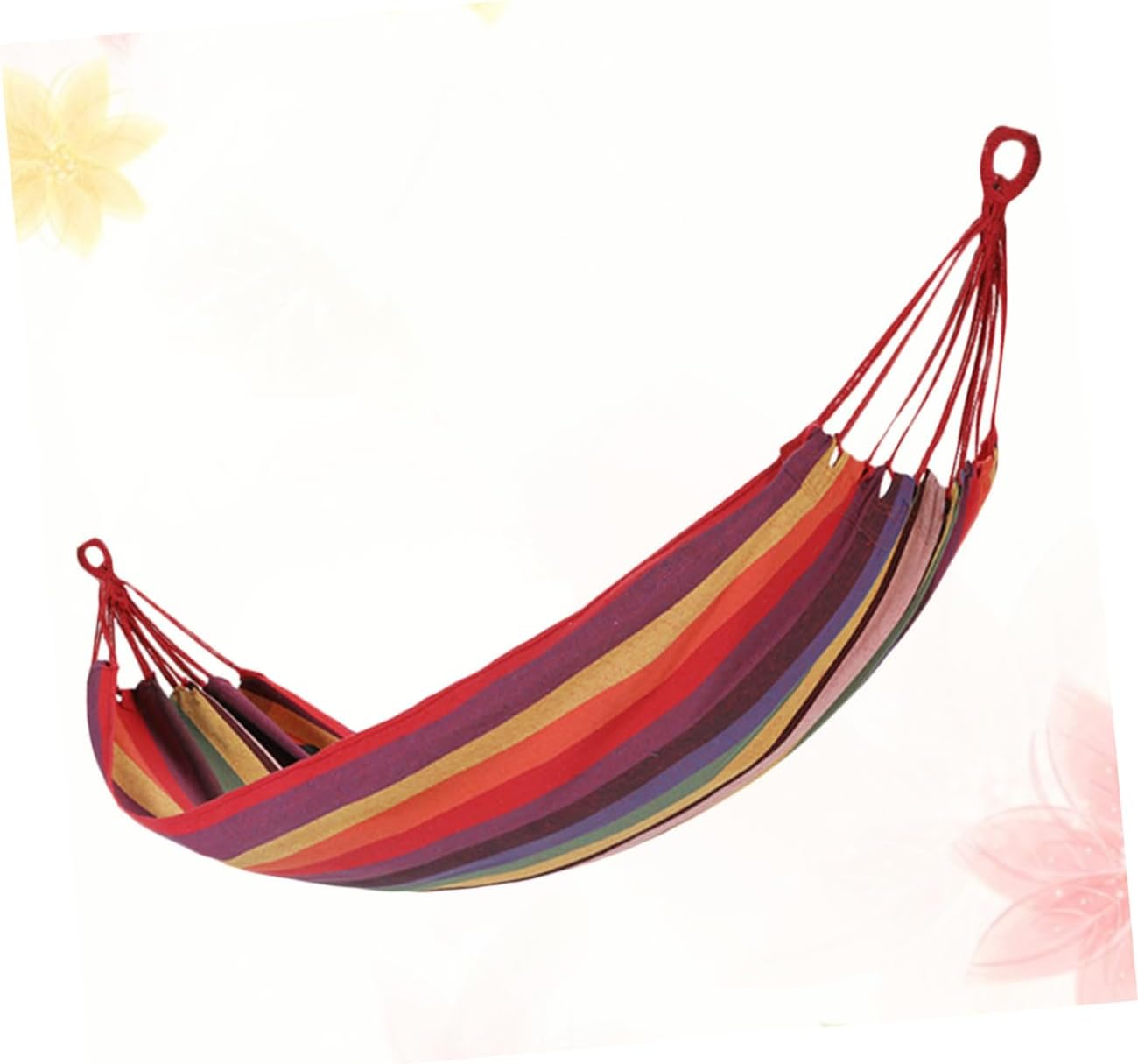 Kisangel Canvas Single Hammock Stripes Outdoor Portable Easy to Carry for Camping Garden