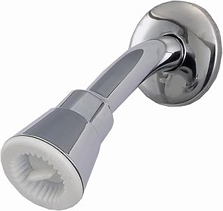 Old Style Price Pfister Showerhead and Arm, Chrome Finish, Ball Joint Showerheads Not Compatible with Regular TBE (Threaded Both Ends) Shower Arms - By PlumbUSA