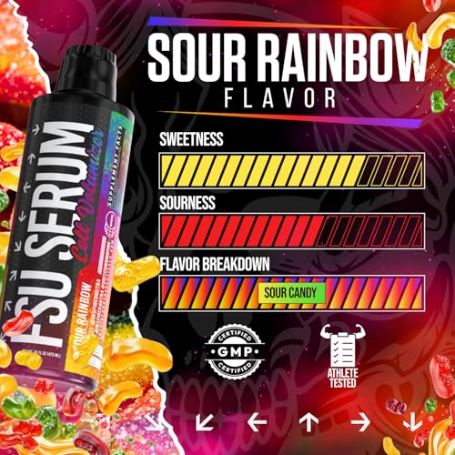 Image of Inspired FSU Serum Liquid Glycerol, Stim Free Pre Workout Pump, Non Stim Preworkout, Caffeine Free, Stimulant Free, 20g GlycoClear, 2g Betaine Nitrate (Sour Rainbow)