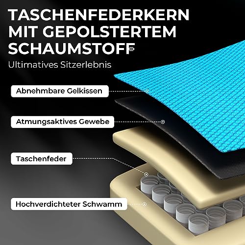 Sedia Gaming con supporto lombare, Ampio Sedile Piatto Poltrona Gaming, Poltrona Gaming Ergonomica con Supporto Lombare, Parte Posteriore con cuscinetto in gel e borse di stoccaggio Sedia Game - Sedia gaming - Immagine 3