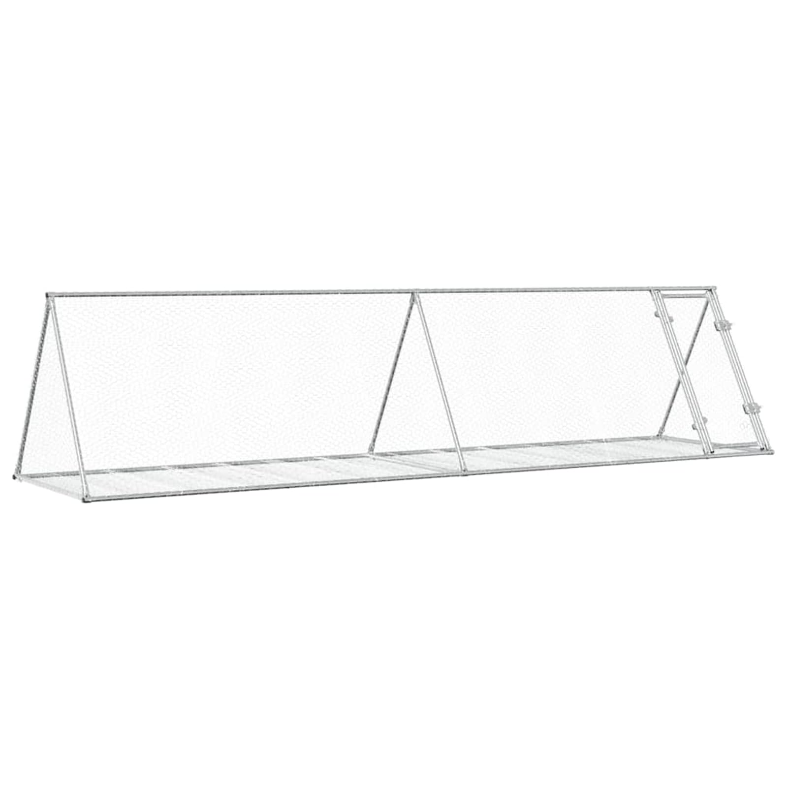 Homgoday Jaula para conejos plateada 400 x 105 x 91 cm de acero galvanizado, decoración de muebles, muebles de interior/exterior para salón, oficina