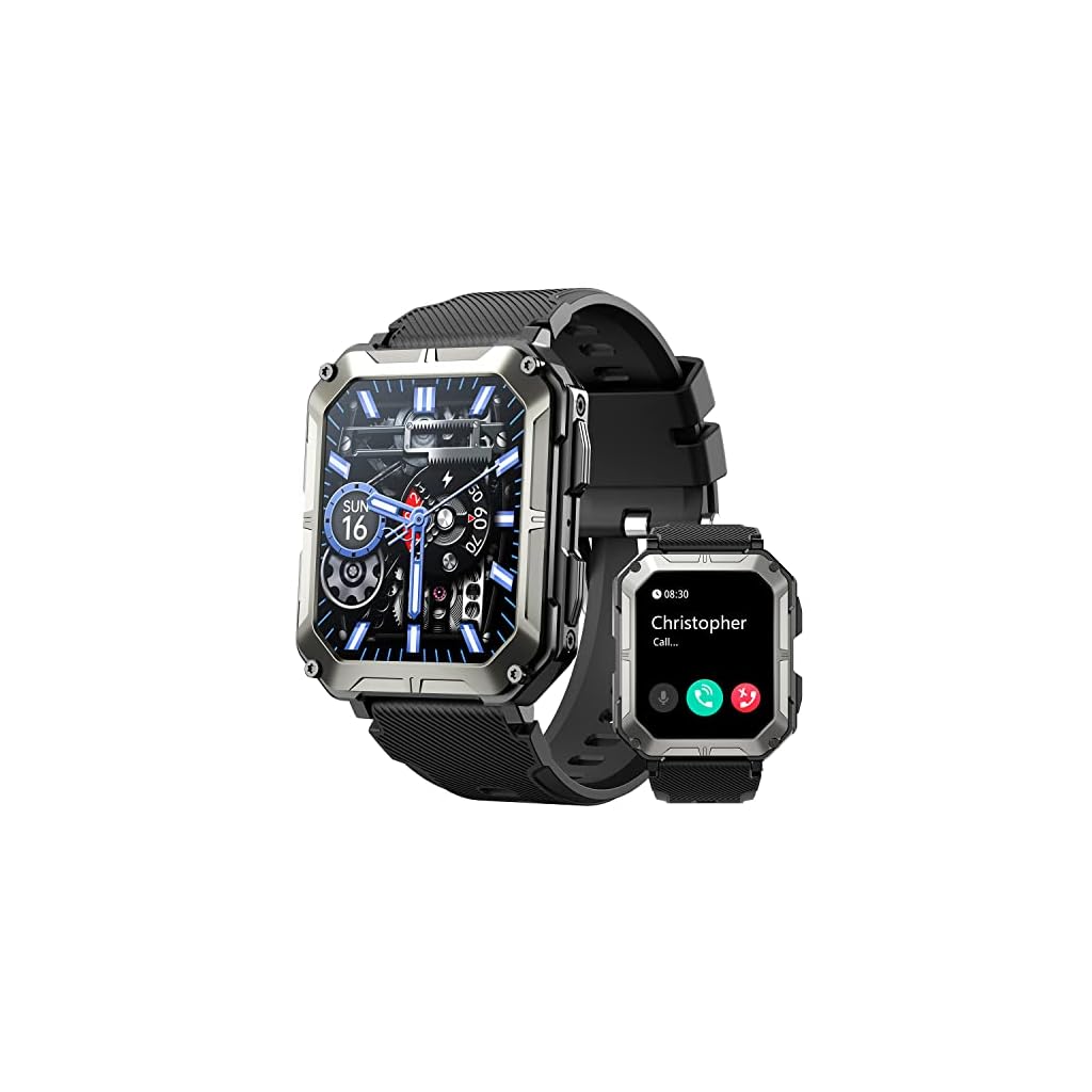 HOFIT-Smart-Watch-for-Men-Bluetooth-CallAnswerMake-Call-Mens-Watches-Military-Rugged-Smart-Watches-183in-HD-Touch-Screen-Fitness-Watch-for-Android-iOS-Activities-Tracker-Watches